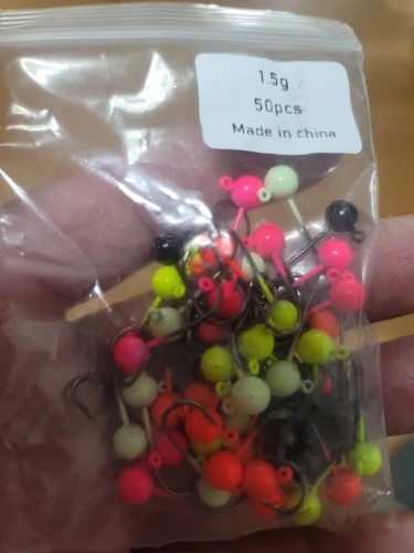 50pcs Jig Head Fishing Hook Set – Barbed Hooks (0.4g–2g) for Freshwater & Saltwater Lures photo review