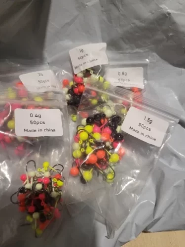 50pcs Jig Head Fishing Hook Set – Barbed Hooks (0.4g–2g) for Freshwater & Saltwater Lures photo review