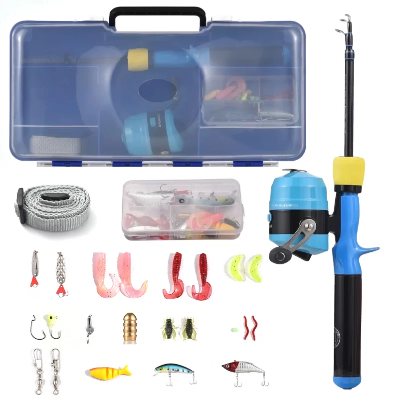 Kids Fishing Pole and Reel Set – Complete Combo Kit with Tackle Box, Hooks & Lures