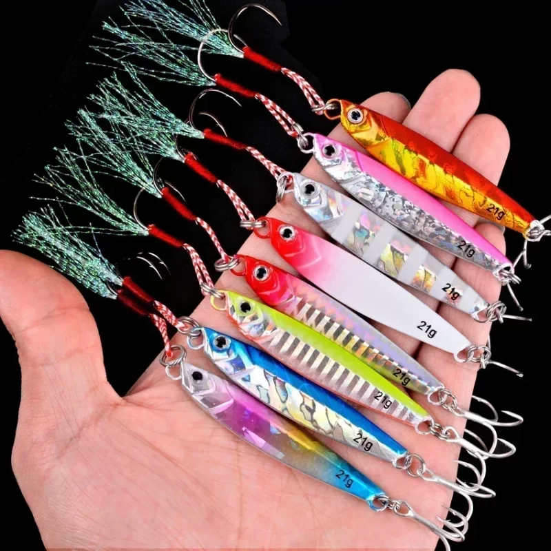 5pcs Metal Jig Fishing Lure Set – 10g to 40g Weights for Bass, Trout, and Saltwater Jigging - Image 5