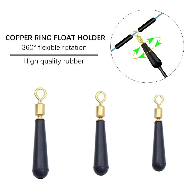 20pcs Copper Ring Swivels with Float Rests – High-Speed Rotation Fishing Accessories for Carp, Float, and Drift Rigs