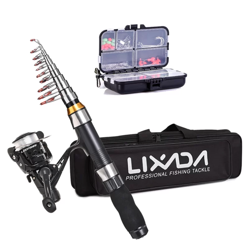 Lixada Telescopic Fishing Rod & Reel Combo – Full Carbon Fiber Travel Kit with Carry Case - Image 5