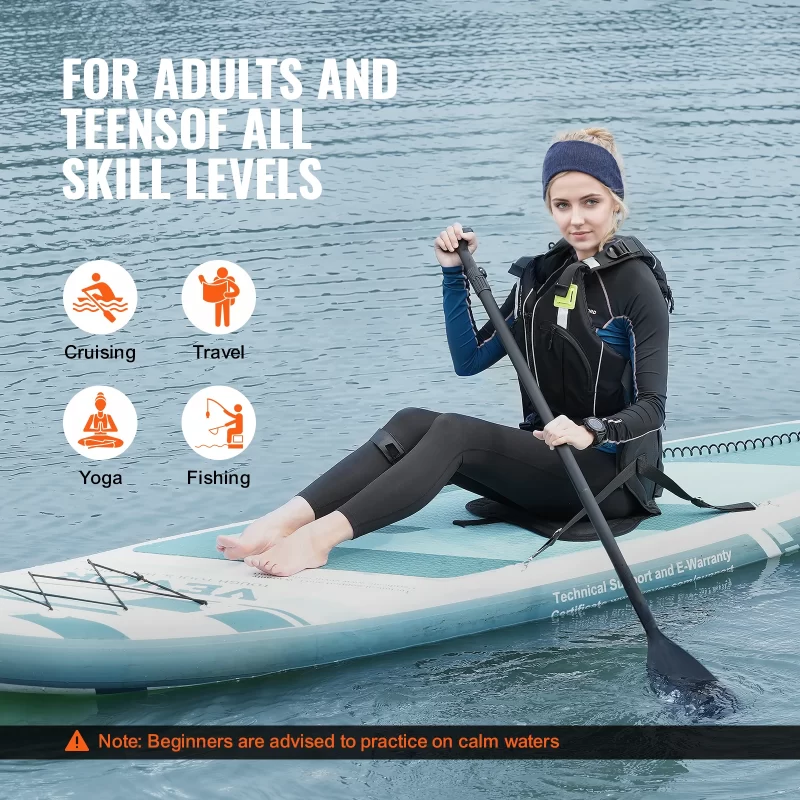 Inflatable Stand-Up Paddle Board – 10'/10.6' SUP with Kayak Seat, Paddle & Accessories - Image 6