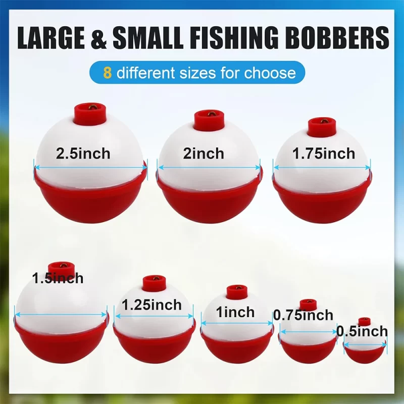 7pcs Fishing Float Set – Snap-On Round Bobbers (0.5–2.5 inch) for Freshwater & Saltwater - Image 2