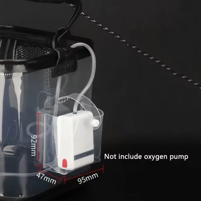 Folding EVA Fishing Bucket – Transparent Live Fish Storage Bag with Rope & Handle - Image 3