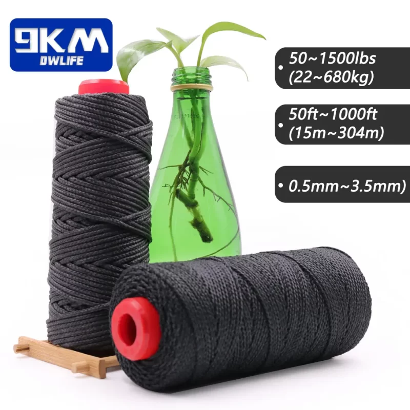Black Braided Kevlar Cord – Rope for Fishing, Outdoor, and Survival Use - Image 2