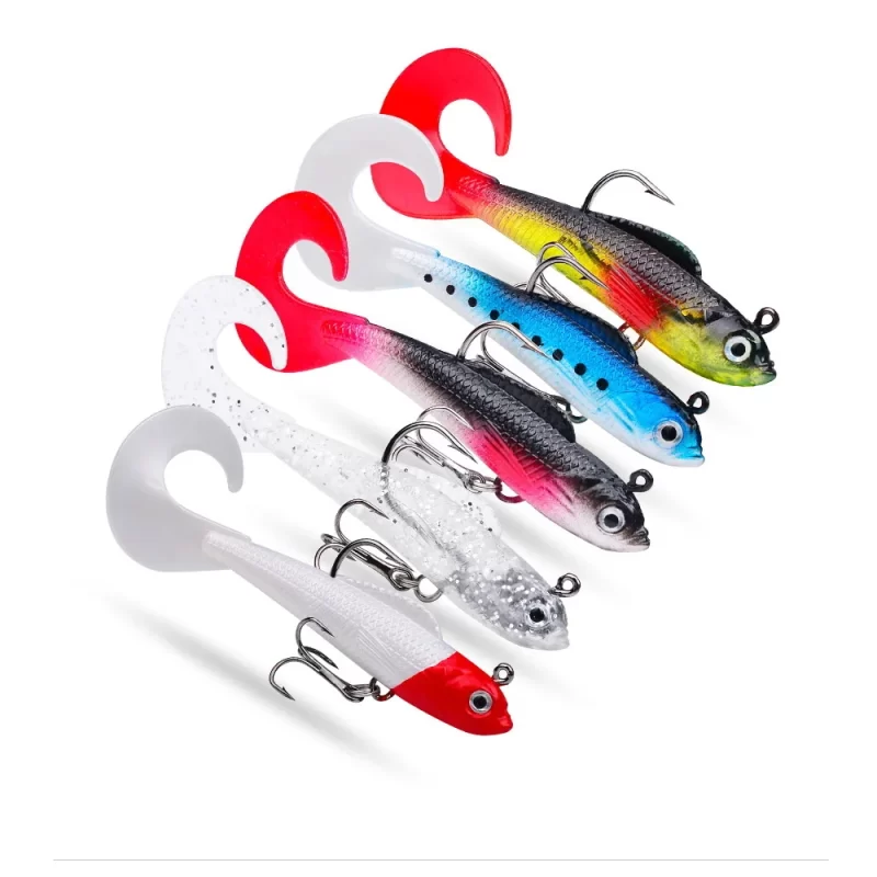 Soft Rubber Swimbait Lure – 75mm / 85mm Curly T-Tail Sinking Bait for Bass, Pike & More - Image 4