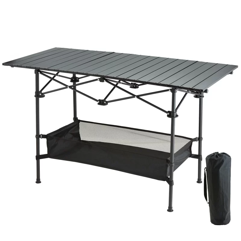 Portable Folding Camping Table – Lightweight Side Table with Large Storage Pouch