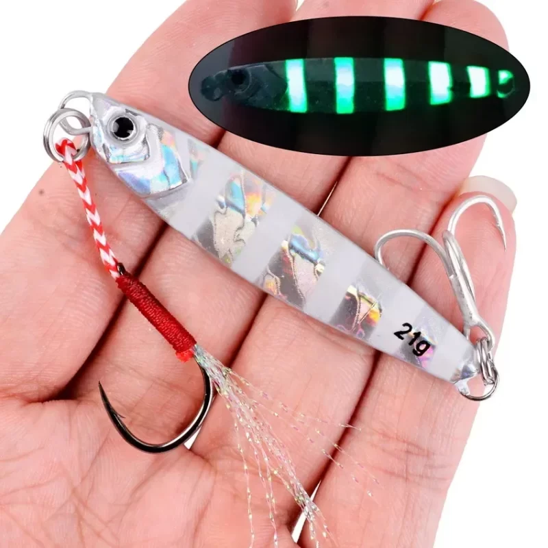 5pcs Metal Jig Fishing Lure Set – 10g to 40g Weights for Bass, Trout, and Saltwater Jigging - Image 6