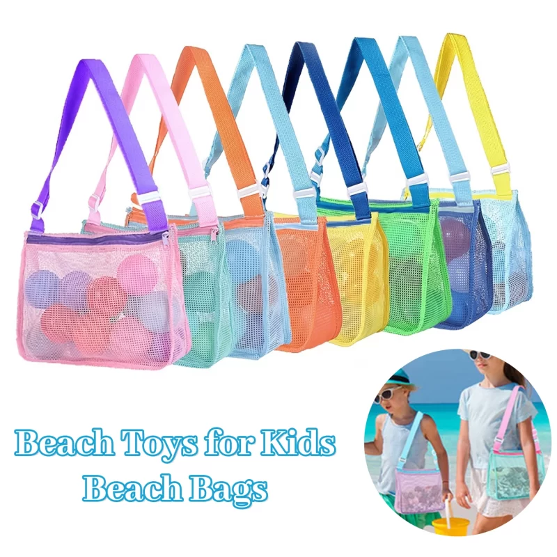 Portable Kids Mesh Bag – Foldable Mesh Bag for Toys, Towels & Outdoor Fun