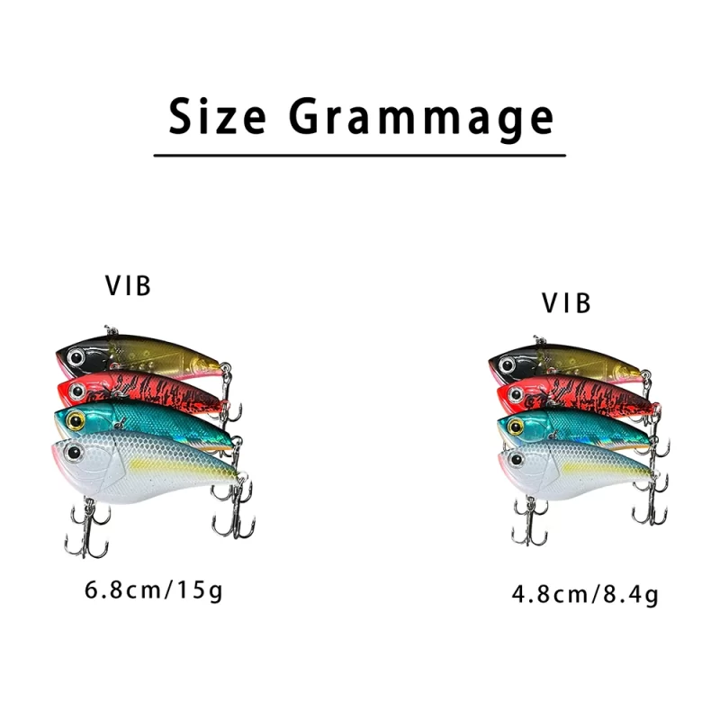 VIB Vibration Fishing Lure – 4.8cm / 6.8cm Hard Bait Crankbait for Bass, Pike, Perch & More - Image 4