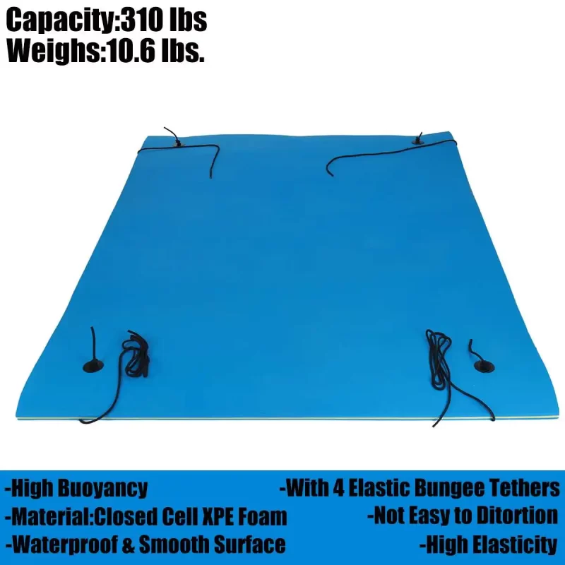 Floating Water Pad Mat 3-Layer Floating Foam Pad 9' x 6' Water Pad with Storage Straps Water Activities Mat - Image 4