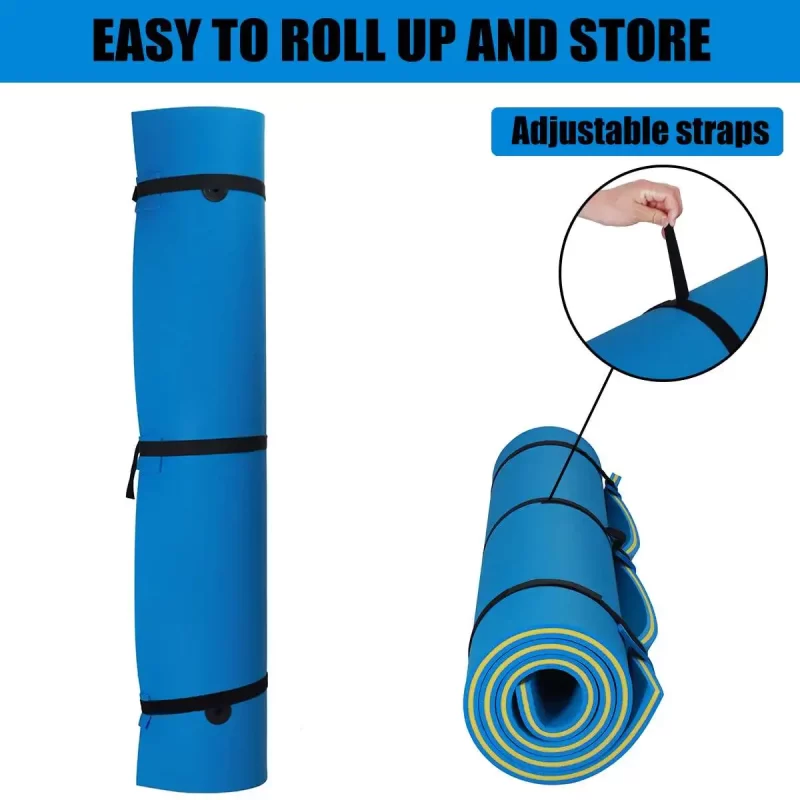 Floating Water Pad Mat 3-Layer Floating Foam Pad 9' x 6' Water Pad with Storage Straps Water Activities Mat - Image 5