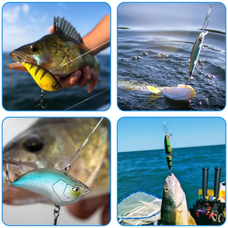 10-Pack Fluorocarbon Fishing Leaders – 20lb / 50lb Line with Swivels & Snaps - Image 6