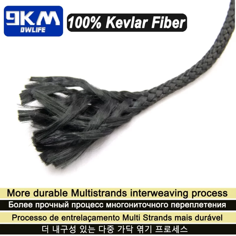 Black Braided Kevlar Cord – Rope for Fishing, Outdoor, and Survival Use - Image 4