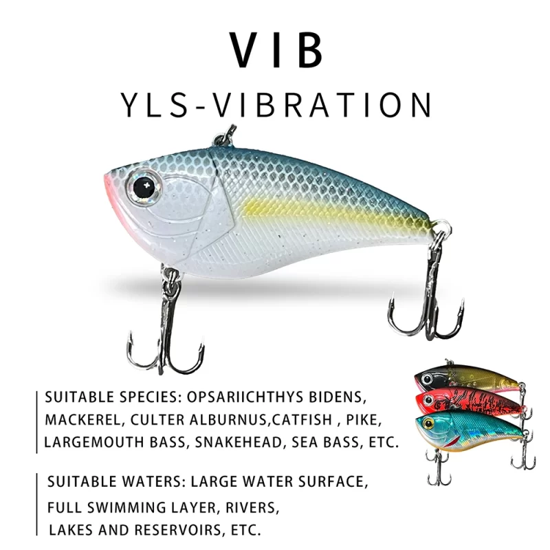 VIB Vibration Fishing Lure – 4.8cm / 6.8cm Hard Bait Crankbait for Bass, Pike, Perch & More - Image 3