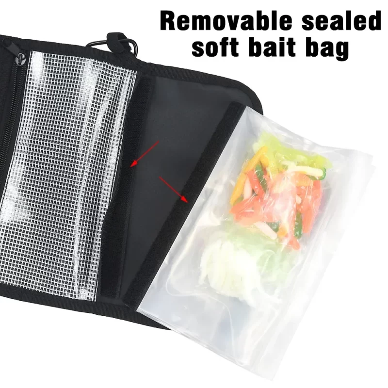 Waterproof Bait Storage Bag – PVC Partitioned Carry Case for Lures, Soft Plastics & Tackle - Image 4