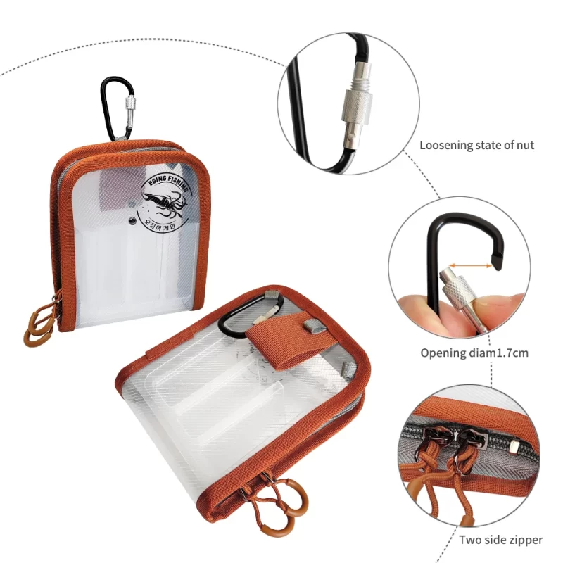 Portable Squid Jig Lure Hook Storage Case – 6 Grid Waterproof Tackle Bag - Image 3