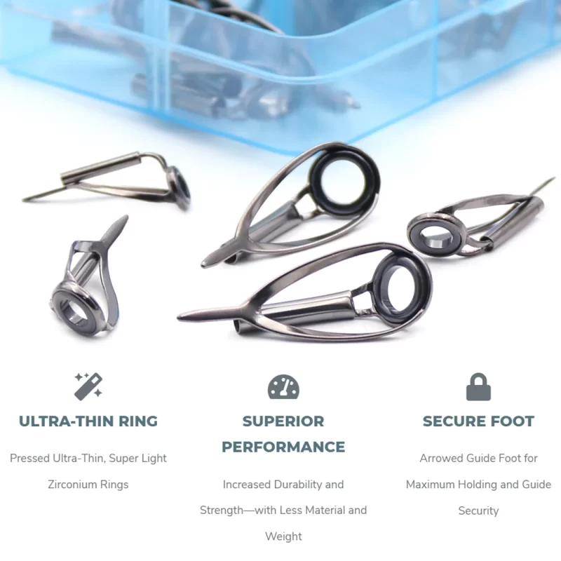Fishtrip Rod Tip Repair Kit – 3pcs to 80pcs Stainless Steel Tip Tops for Spinning & Casting Rods - Image 4