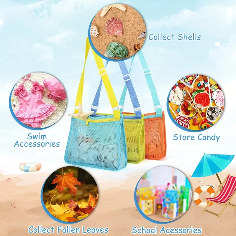 Portable Kids Mesh Bag – Foldable Mesh Bag for Toys, Towels & Outdoor Fun - Image 4