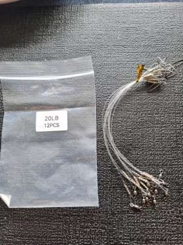 10-Pack Fluorocarbon Fishing Leaders – 20lb / 50lb Line with Swivels & Snaps photo review