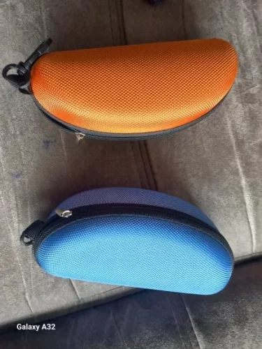 Sunglass Case with Carabiner Hook Colorful Sunglasses Hard Case Zipper Eyeglasses and Sunglass Holder photo review