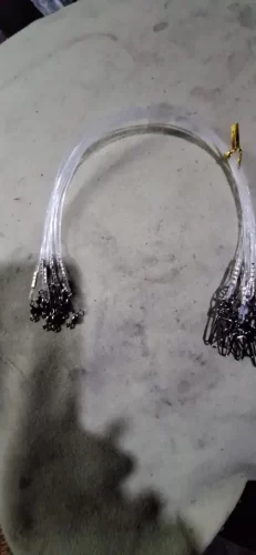 10-Pack Fluorocarbon Fishing Leaders – 20lb / 50lb Line with Swivels & Snaps photo review