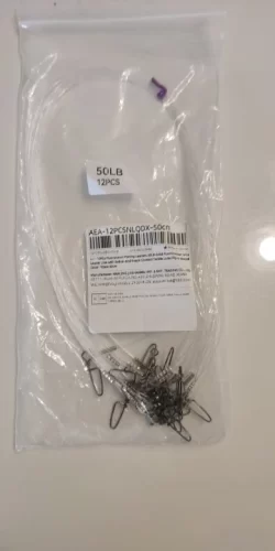 10-Pack Fluorocarbon Fishing Leaders – 20lb / 50lb Line with Swivels & Snaps photo review