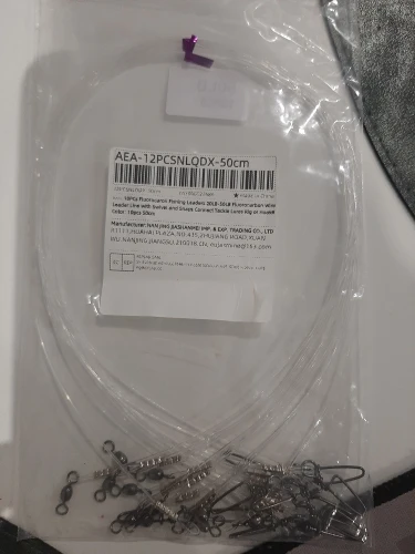 10-Pack Fluorocarbon Fishing Leaders – 20lb / 50lb Line with Swivels & Snaps photo review