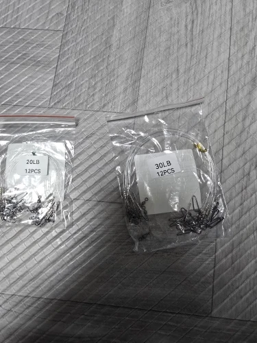 10-Pack Fluorocarbon Fishing Leaders – 20lb / 50lb Line with Swivels & Snaps photo review